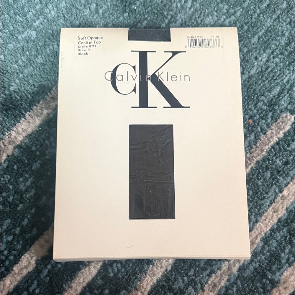 Calvin Klein Black Soft Opque Control Top Tights